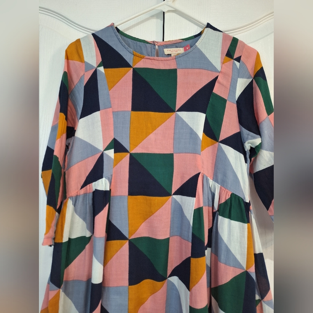 Pink Chicken Colorful Geometric Dress - Picture 4 of 14